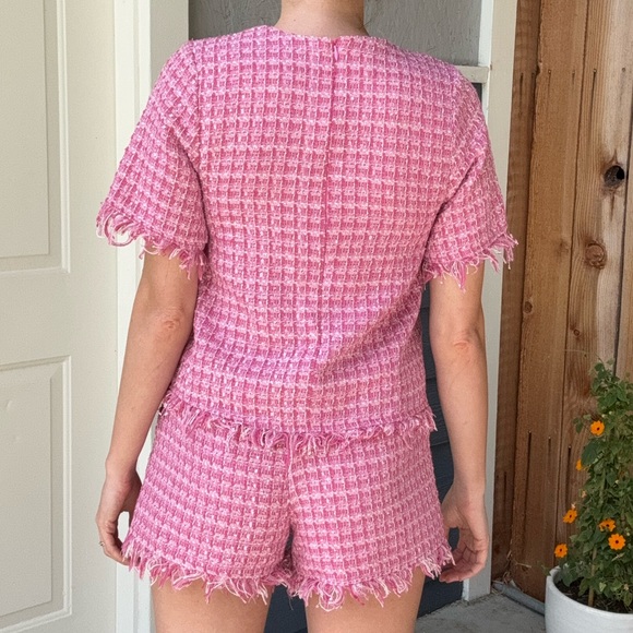 Pink Tweed Set with Fringe Edge, S/XS - Picture 3 of 11